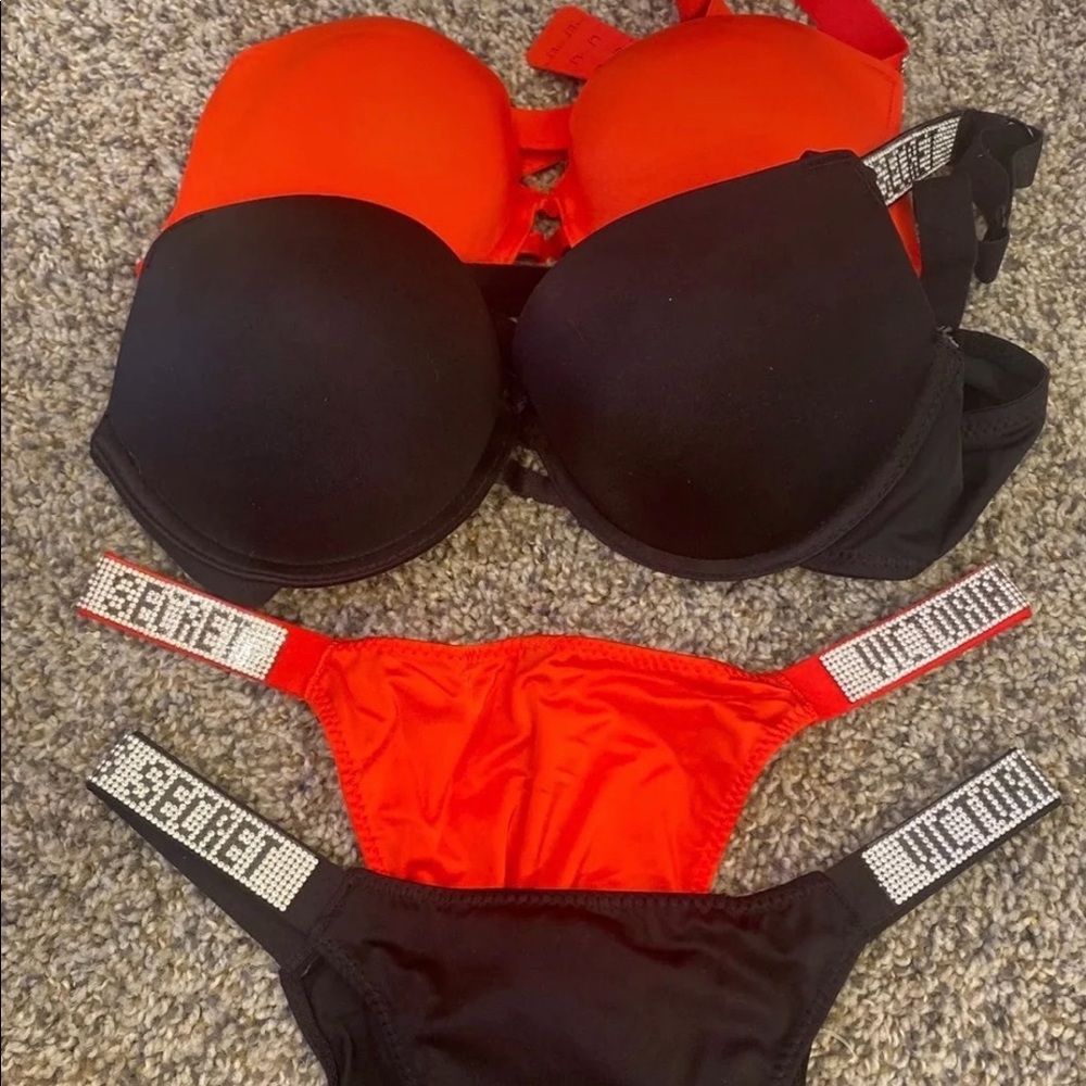 Victoria secret (inspired ) bundle red & black 34C